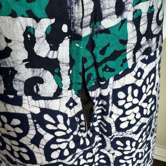 VTG Turquoise & Blue Batik Butterfly Print Maxi Dress - Picture 7 of 7